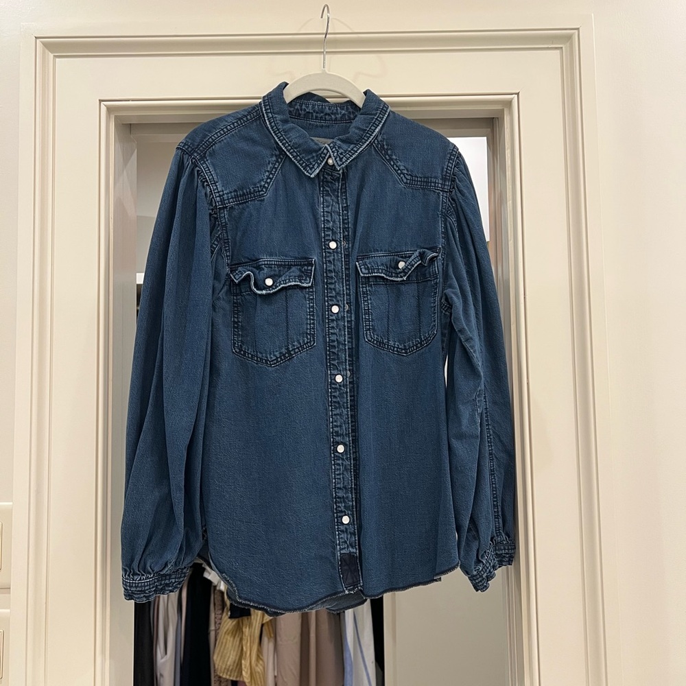 We the free Denim Button-Up Shirt
